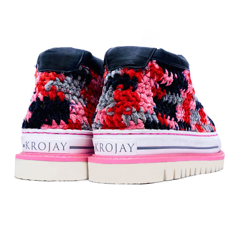 KROJAY Rhodonite white sole with pink center women's shoes