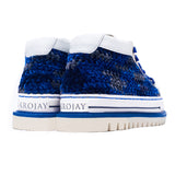 KROJAY Blue Sapphire White Leather Shoes