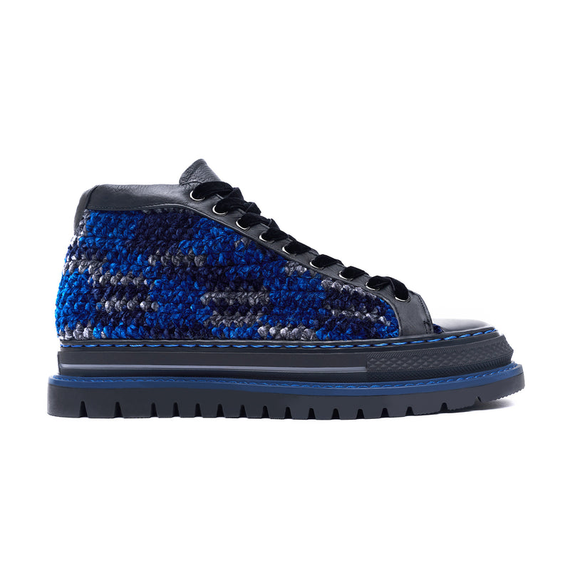 KROJAY Blue Sapphire black leather Shoes