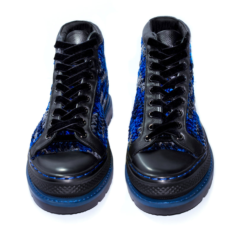 KROJAY Blue Sapphire black leather Shoes